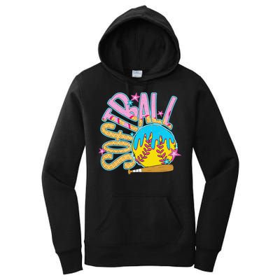 Softball Game Day Drip Ice Cream Drip Softball Women's Pullover Hoodie