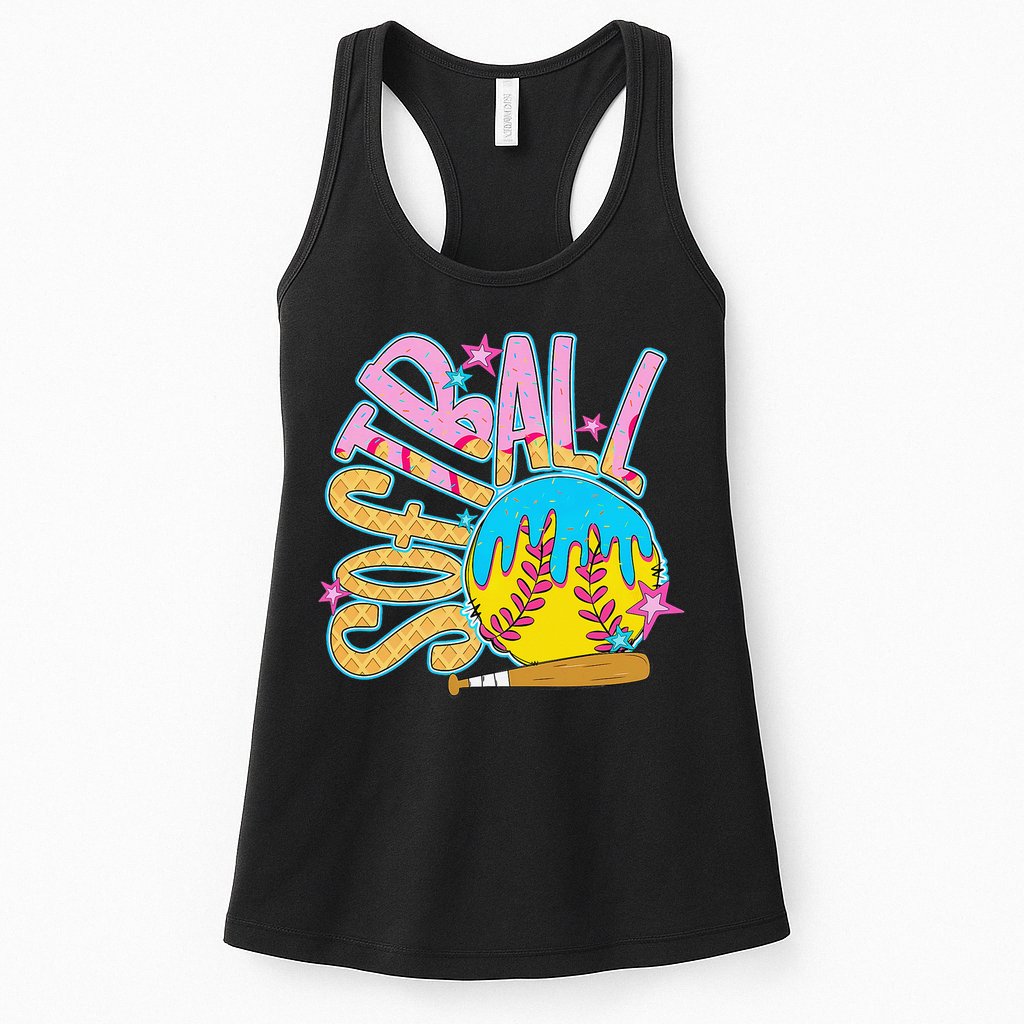 Softball Game Day Drip Ice Cream Drip Softball Womens Tank Top