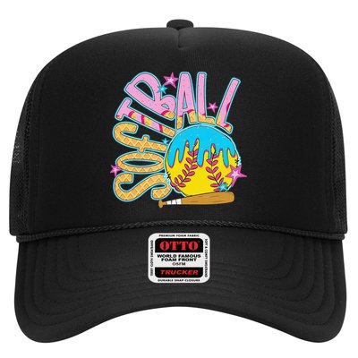 Softball Game Day Drip Ice Cream Drip Softball Trucker Hat