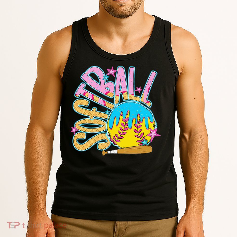 Softball Game Day Drip Ice Cream Drip Softball Tank Top