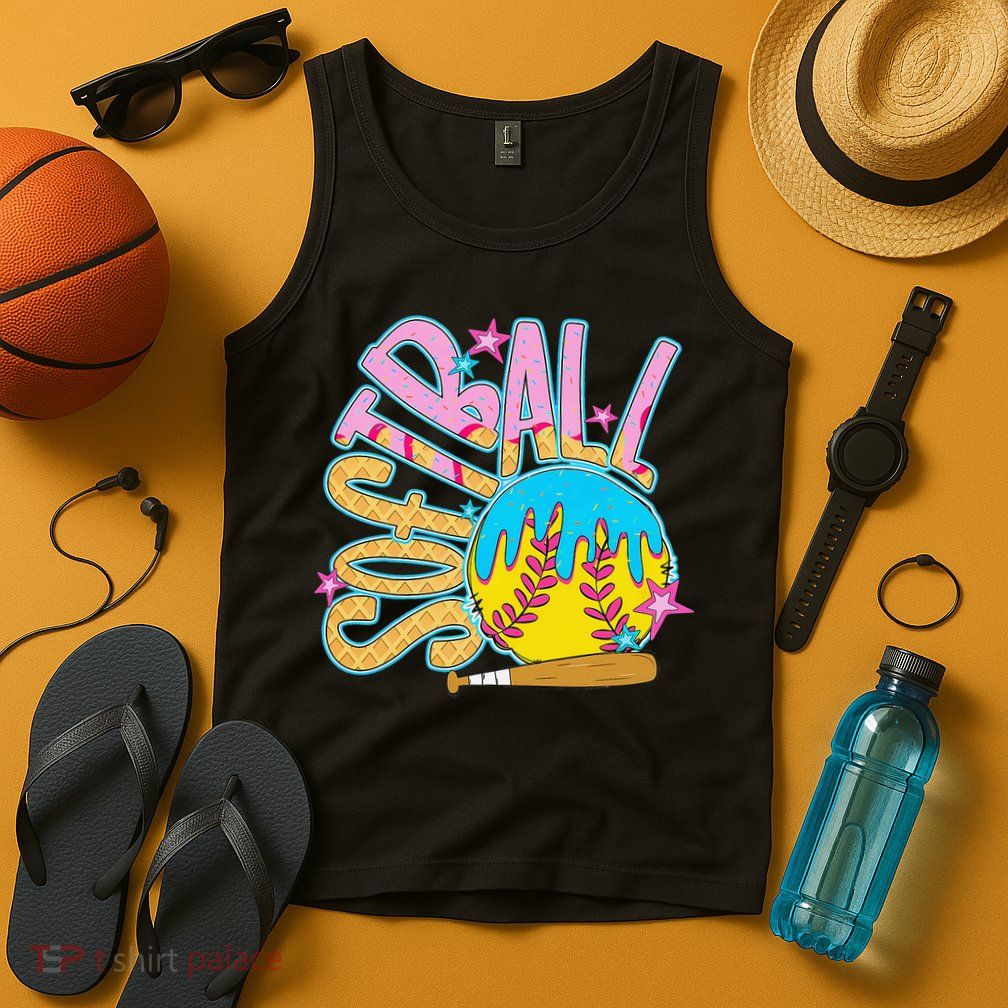 Softball Game Day Drip Ice Cream Drip Softball Tank Top