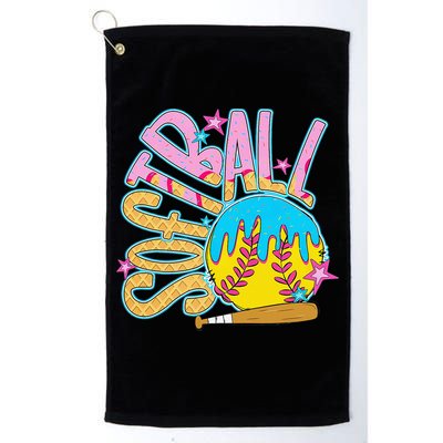 Softball Game Day Drip Ice Cream Drip Softball Golf Towel
