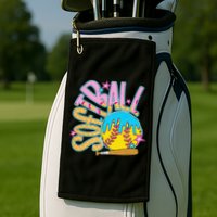 Softball Game Day Drip Ice Cream Drip Softball Golf Towel