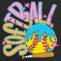Softball Game Day Drip Ice Cream Drip Softball Golf Towel