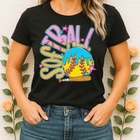 Softball Game Day Drip Ice Cream Drip Softball Womens T-Shirt