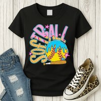 Softball Game Day Drip Ice Cream Drip Softball Womens T-Shirt