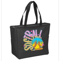 Softball Game Day Drip Ice Cream Drip Softball Zip Tote Bag