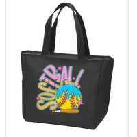 Softball Game Day Drip Ice Cream Drip Softball Zip Tote Bag