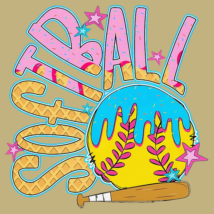 Softball Game Day Drip Ice Cream Drip Softball T-Shirt