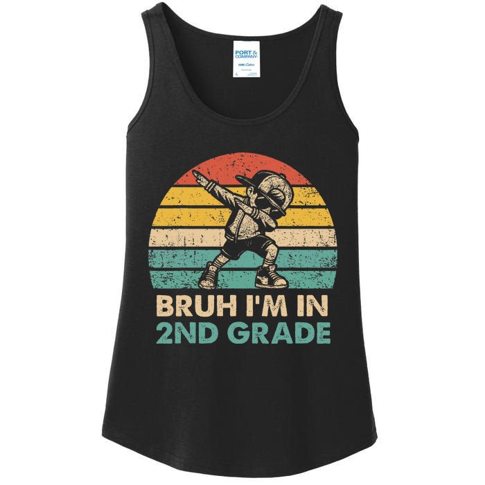 Second Grade Dabbing Boy Bruh IM In 2nd Grade Students = Ladies Essential Tank