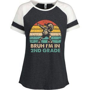 Second Grade Dabbing Boy Bruh IM In 2nd Grade Students = Enza Ladies Jersey Colorblock Tee