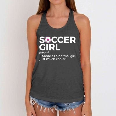 Soccer Girl Definition Women's Knotted Racerback Tank