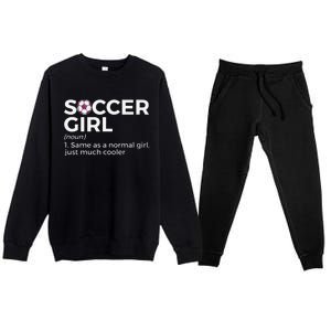 Soccer Girl Definition Premium Crewneck Sweatsuit Set