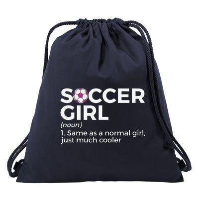 Soccer Girl Definition Drawstring Bag