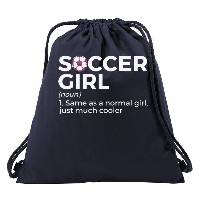 Soccer Girl Definition Drawstring Bag