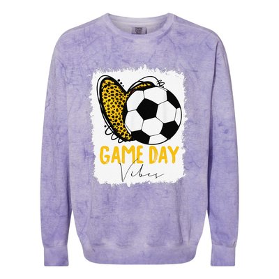 Soccer Game Day Vibes Leopard Soccer Mom Game Day Colorblast Crewneck Sweatshirt