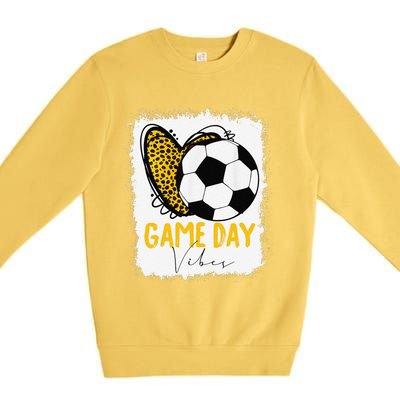 Soccer Game Day Vibes Leopard Soccer Mom Game Day Premium Crewneck Sweatshirt