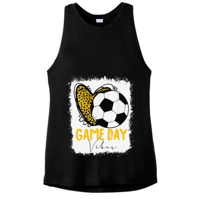 Soccer Game Day Vibes Leopard Soccer Mom Game Day Ladies PosiCharge Tri-Blend Wicking Tank