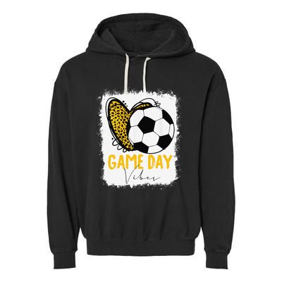 Soccer Game Day Vibes Leopard Soccer Mom Game Day Garment-Dyed Fleece Hoodie