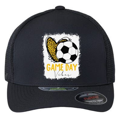 Soccer Game Day Vibes Leopard Soccer Mom Game Day Flexfit Unipanel Trucker Cap