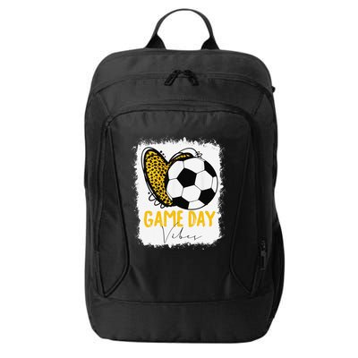 Soccer Game Day Vibes Leopard Soccer Mom Game Day City Backpack