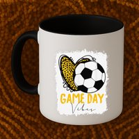 Soccer Game Day Vibes Leopard Soccer Mom Game Day Mug