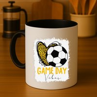 Soccer Game Day Vibes Leopard Soccer Mom Game Day Mug