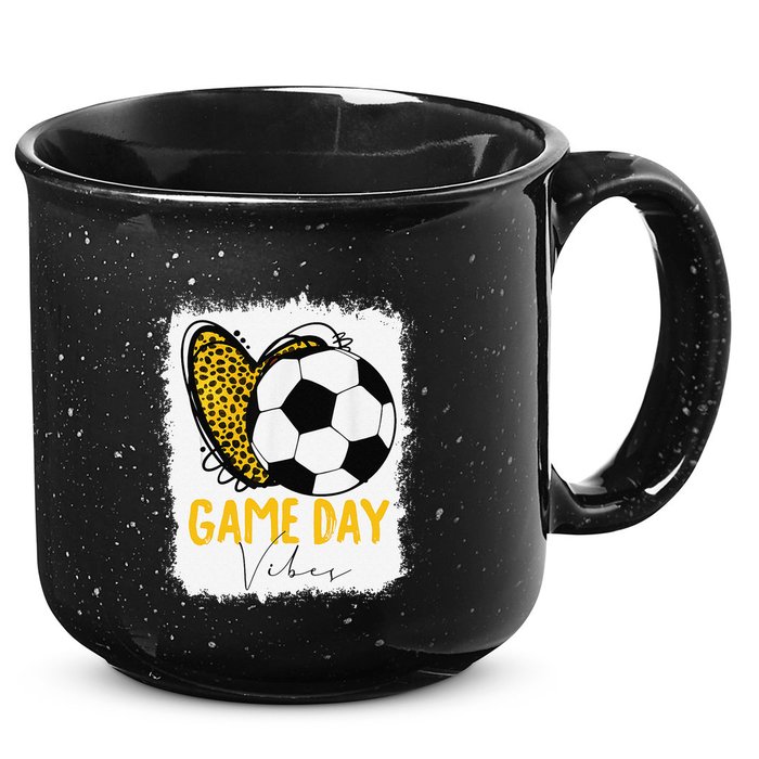 Soccer Game Day Vibes Leopard Soccer Mom Game Day 15oz Campfire Ceramic Mug