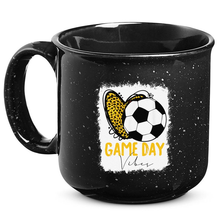 Soccer Game Day Vibes Leopard Soccer Mom Game Day 15oz Campfire Ceramic Mug