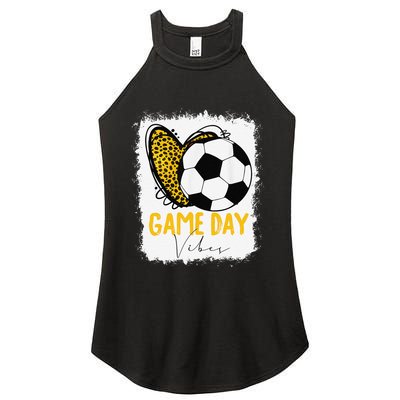 Soccer Game Day Vibes Leopard Soccer Mom Game Day Women's Perfect Tri Rocker Tank