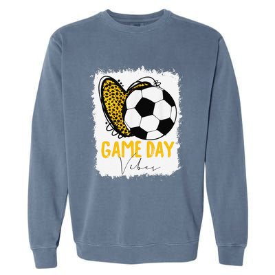 Soccer Game Day Vibes Leopard Soccer Mom Game Day Garment-Dyed Sweatshirt