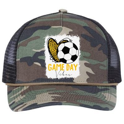 Soccer Game Day Vibes Leopard Soccer Mom Game Day Retro Rope Trucker Hat Cap