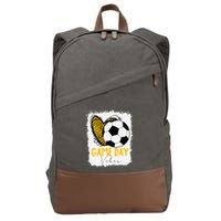 Soccer Game Day Vibes Leopard Soccer Mom Game Day Cotton Canvas Backpack