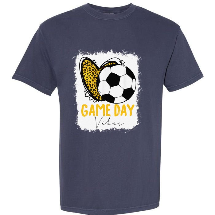 Soccer Game Day Vibes Leopard Soccer Mom Game Day Garment-Dyed Heavyweight T-Shirt