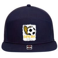 Soccer Game Day Vibes Leopard Soccer Mom Game Day 7 Panel Mesh Trucker Snapback Hat