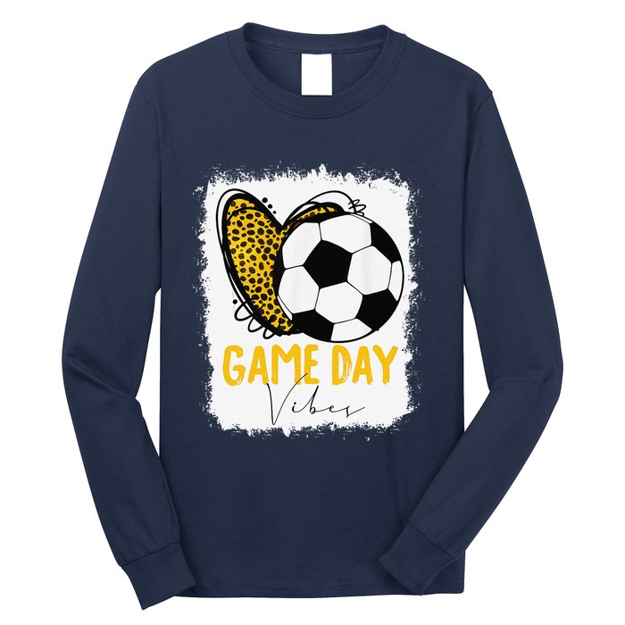 Soccer Game Day Vibes Leopard Soccer Mom Game Day Long Sleeve Shirt