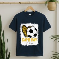 Soccer Game Day Vibes Leopard Soccer Mom Game Day T-Shirt