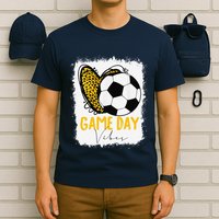 Soccer Game Day Vibes Leopard Soccer Mom Game Day T-Shirt
