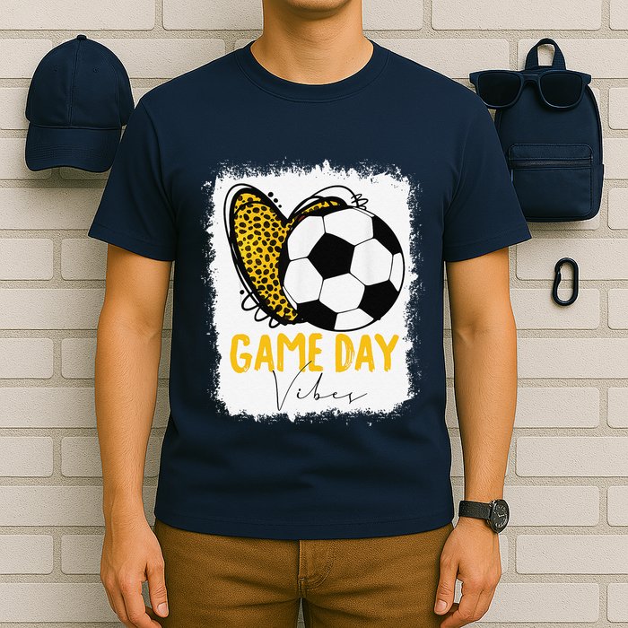 Soccer Game Day Vibes Leopard Soccer Mom Game Day T-Shirt