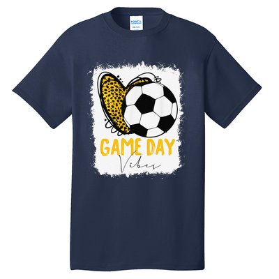 Soccer Game Day Vibes Leopard Soccer Mom Game Day Tall T-Shirt