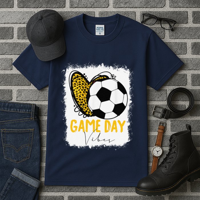 Soccer Game Day Vibes Leopard Soccer Mom Game Day Tall T-Shirt