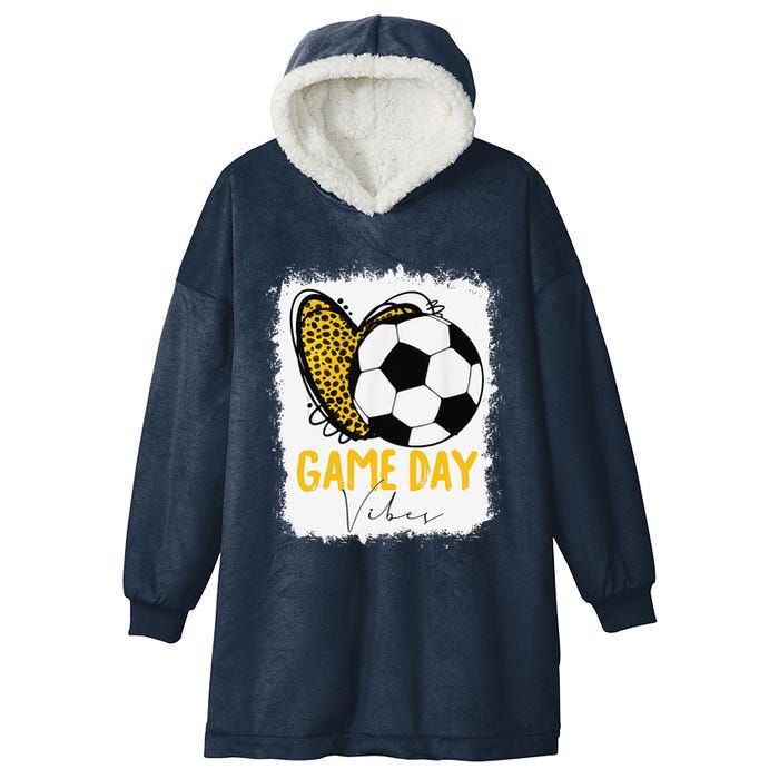 Soccer Game Day Vibes Leopard Soccer Mom Game Day Hooded Wearable Blanket