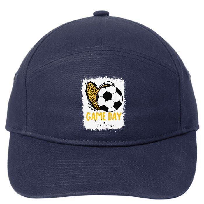 Soccer Game Day Vibes Leopard Soccer Mom Game Day 7-Panel Snapback Hat