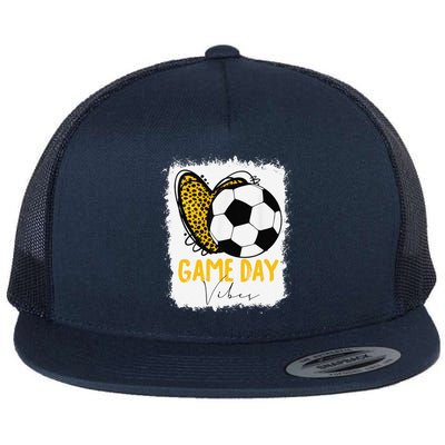 Soccer Game Day Vibes Leopard Soccer Mom Game Day Flat Bill Trucker Hat