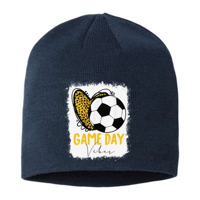 Soccer Game Day Vibes Leopard Soccer Mom Game Day Sustainable Beanie