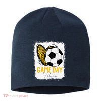Soccer Game Day Vibes Leopard Soccer Mom Game Day Sustainable Beanie
