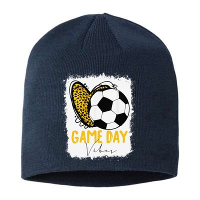 Soccer Game Day Vibes Leopard Soccer Mom Game Day Sustainable Beanie