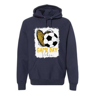 Soccer Game Day Vibes Leopard Soccer Mom Game Day Premium Hoodie