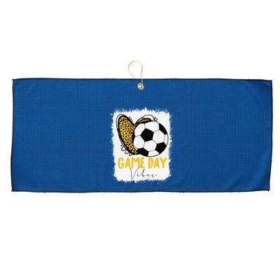 Soccer Game Day Vibes Leopard Soccer Mom Game Day Large Microfiber Waffle Golf Towel