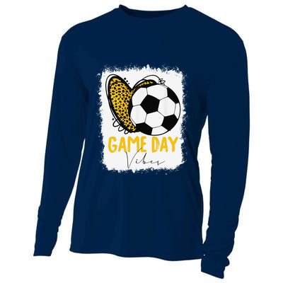 Soccer Game Day Vibes Leopard Soccer Mom Game Day Cooling Performance Long Sleeve Crew